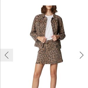 BlankNYC Leopard Print Denim Jacket